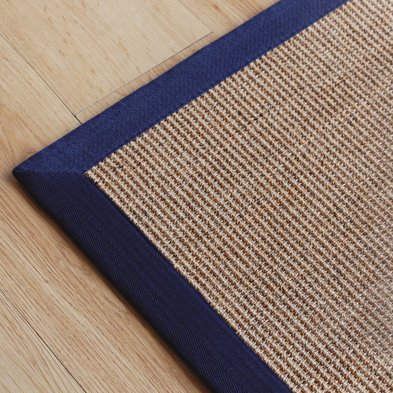 Natural Plain Rug Multicolor Farmhouse Rug Sisal Pet Friendly Machine Washable Anti-Slip Backing Carpet for Home Dark Blue Clearhalo 'Area Rug' 'Rug' 2140856