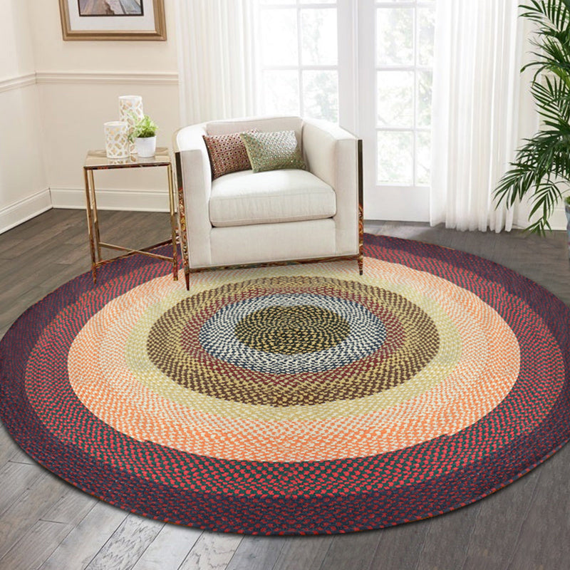 Thick Multicolor Lodge Rug Sisal Geometric Patterned Rug Pet Friendly Anti-Slip Backing Machine Washable Rug for Home Decor Light Orange 6'7" x 6'7" Clearhalo 'Area Rug' 'Rug' 2140968