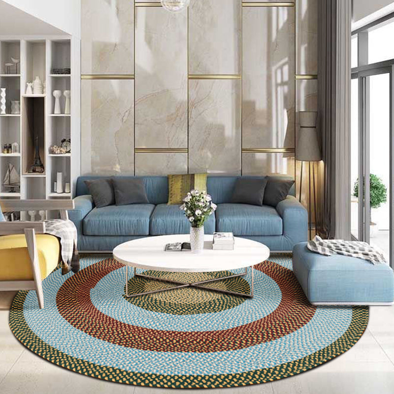 Thick Multicolor Lodge Rug Sisal Geometric Patterned Rug Pet Friendly Anti-Slip Backing Machine Washable Rug for Home Decor Light Blue 6'7" x 6'7" Clearhalo 'Area Rug' 'Rug' 2140969
