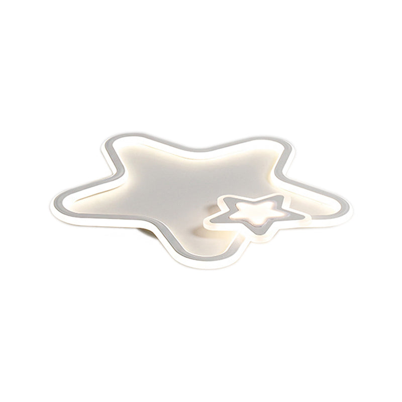 Kids Star-Shaped Flush Mount Fixture Aluminum and Acrylic LED Children Room Black/White Ceiling Lighting, Warm/White Light Clearhalo 'Ceiling Lights' 'Close To Ceiling Lights' 'Close to ceiling' 'Flush mount' Lighting' 214113