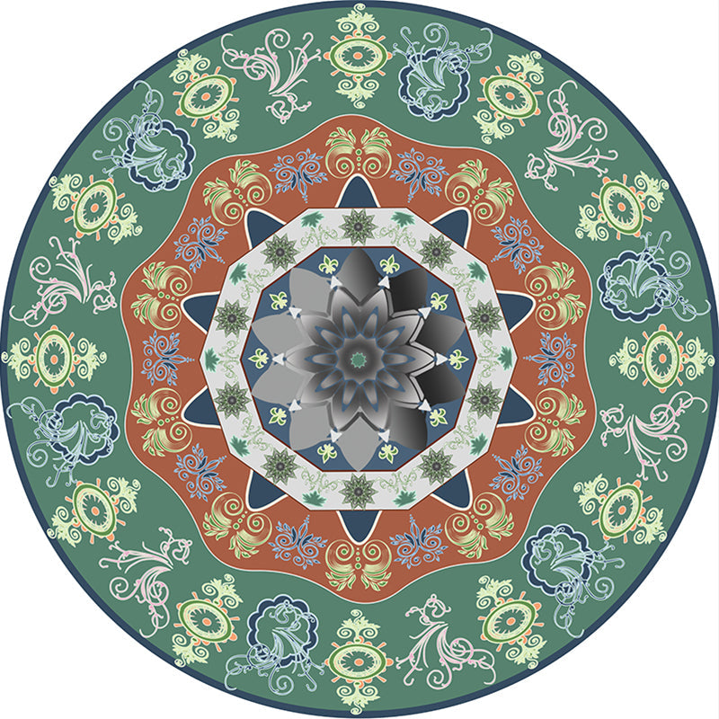 Multicolor Tribal Print Rug Polyester Bohemian Carpet Stain Resistant Machine Washable Non-Slip Rug for Bedroom Green Clearhalo 'Area Rug' 'Bohemian' 'Rugs' Rug' 2141136