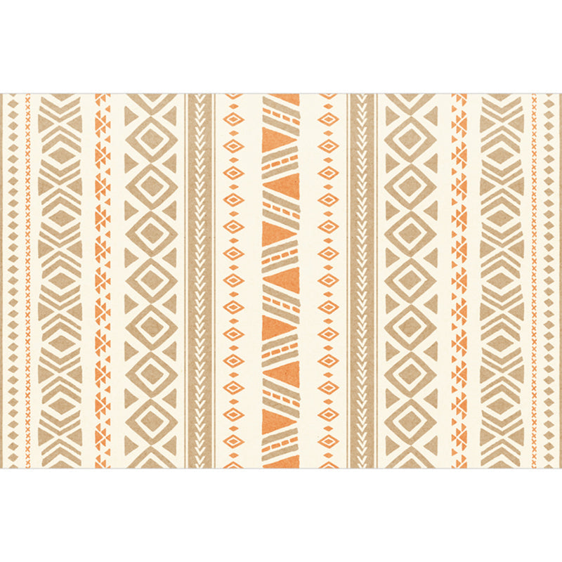 Bohemian Living Room Rug Multi Color Geometric Rug Polypropylene Stain Resistant Non-Slip Backing Washable Area Carpet Khaki-Orange Clearhalo 'Area Rug' 'Bohemian' 'Rugs' Rug' 2141411