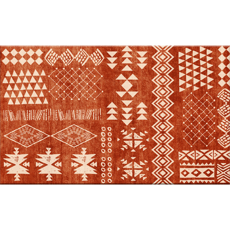 Chic Geometric Pattern Rug Multi Colored Boho Rug Synthetics Washable Non-Slip Stain Resistant Rug for Living Room Dark Red Clearhalo 'Area Rug' 'Bohemian' 'Rugs' Rug' 2141429