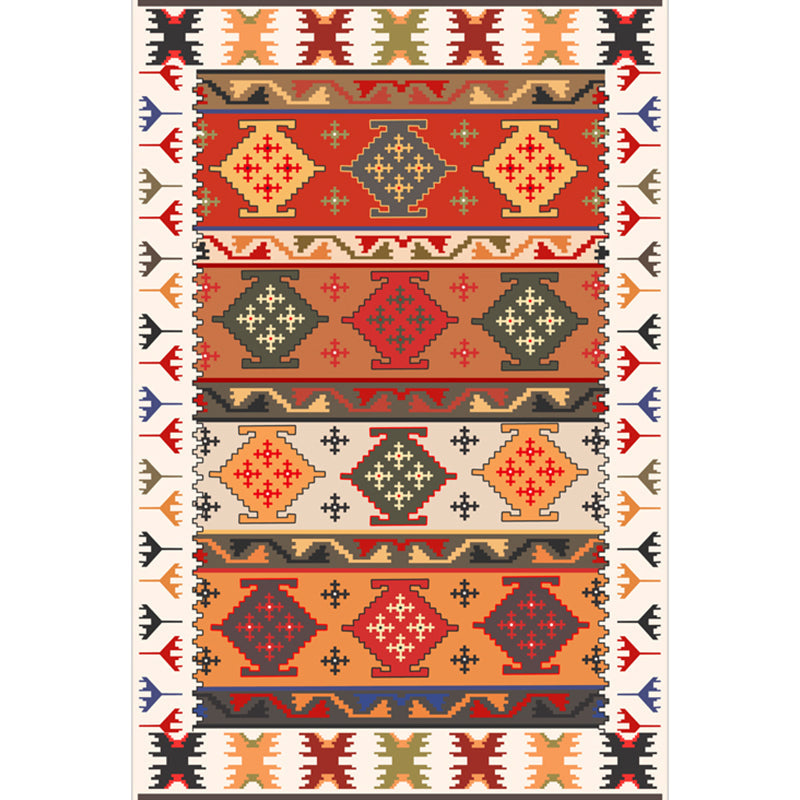 Classy Multicolor Geometric Rug Polypropylene Boho Chic Rug Non-Slip Backing Machine Washable Pet Friendly Carpet for Bedroom Orange-White Clearhalo 'Area Rug' 'Bohemian' 'Rugs' Rug' 2141622