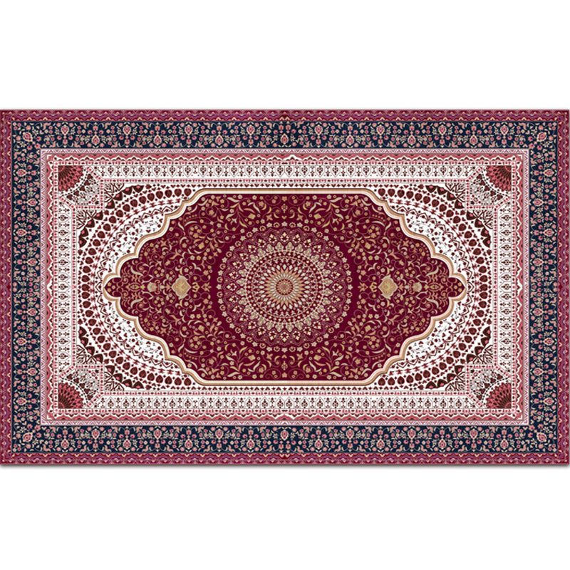 Classy Multicolor Geometric Rug Polypropylene Boho Chic Rug Non-Slip Backing Machine Washable Pet Friendly Carpet for Bedroom Rose Red Clearhalo 'Area Rug' 'Bohemian' 'Rugs' Rug' 2141629