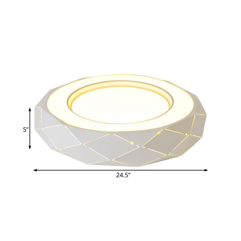 Hollowed Out Acrylic Shade Flush Mount LED Flush Ceiling Light in White, 11"/19.5"/24.5" Wide Clearhalo 'Ceiling Lights' 'Close To Ceiling Lights' 'Close to ceiling' 'Flush mount' Lighting' 214321