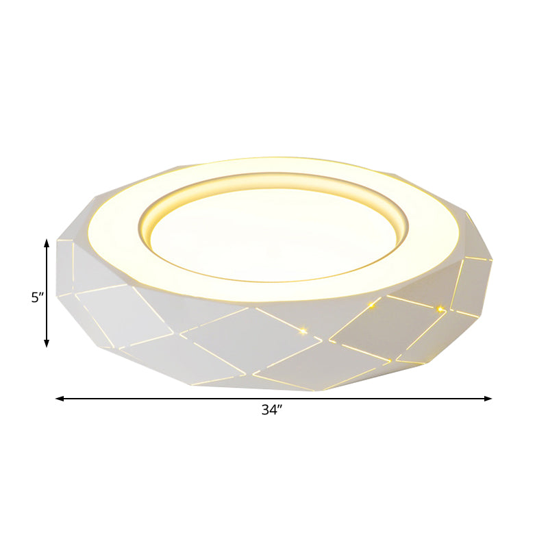 Hollowed Out Acrylic Shade Flush Mount LED Flush Ceiling Light in White, 11"/19.5"/24.5" Wide Clearhalo 'Ceiling Lights' 'Close To Ceiling Lights' 'Close to ceiling' 'Flush mount' Lighting' 214322