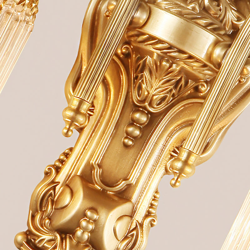 Gold Cylinder Wall Sconce Light Nordic 1/2 Light Metal Wall Mount Light with Crystal Rod Shade Clearhalo 'Cast Iron' 'Glass' 'Industrial' 'Modern wall lights' 'Modern' 'Tiffany' 'Traditional wall lights' 'Wall Lamps & Sconces' 'Wall Lights' Lighting' 214935
