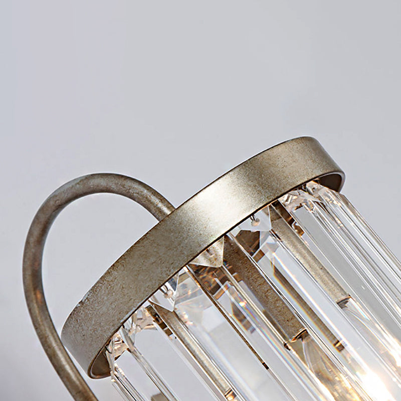 Prismatic Crystal Cylinder Wall Light Fixture Modern 1 Light Gold/Black Wall Mount Light Clearhalo 'Modern wall lights' 'Modern' 'Wall Lamps & Sconces' 'Wall Lights' Lighting' 214984