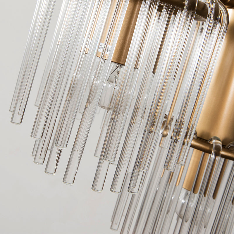 Modernism 1 Light Sconce Light with Crystal Rod Shade Brass Cylinder Wall Mount Light Clearhalo 'Modern wall lights' 'Modern' 'Wall Lamps & Sconces' 'Wall Lights' Lighting' 214992
