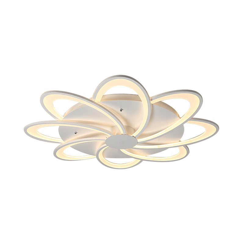 Contemporary Flower Flushmount Lighting Acrylic 6/7/8-Light Bedroom Ceiling Flush Mount in Warm/White Light Clearhalo 'Ceiling Lights' 'Close To Ceiling Lights' 'Close to ceiling' 'Flush mount' Lighting' 215519