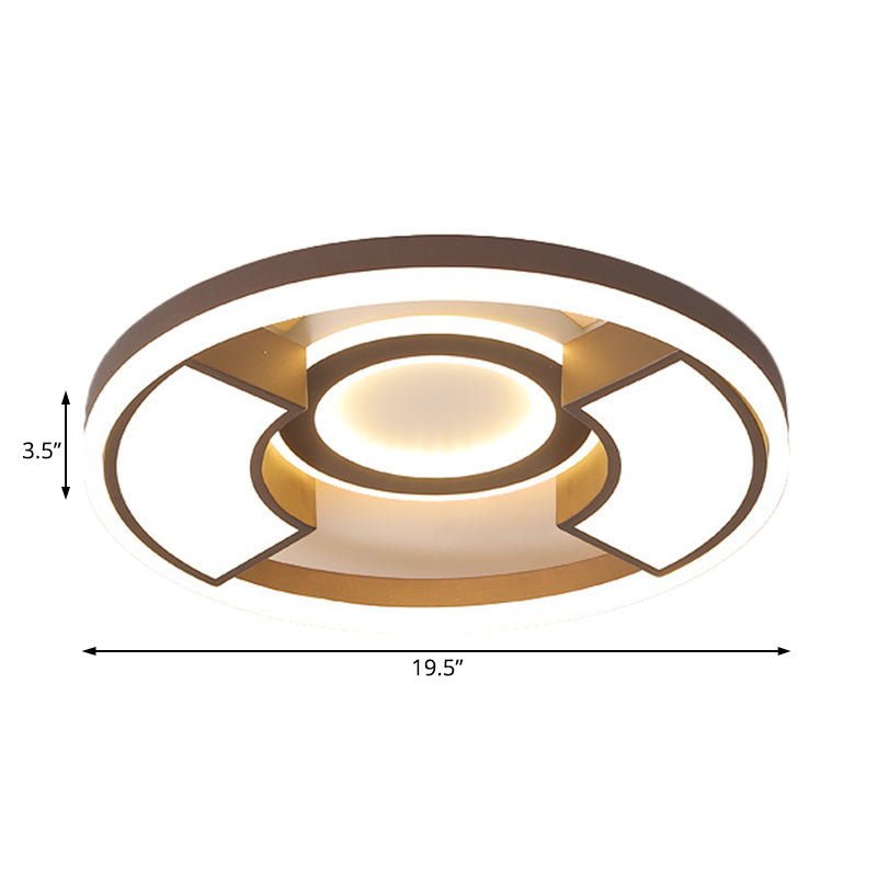 16"/19.5" Dia Contemporary Round Flush Mount Light Acrylic LED Bedroom Ceiling Light Fixture in Warm/White Light Clearhalo 'Ceiling Lights' 'Close To Ceiling Lights' 'Close to ceiling' 'Flush mount' Lighting' 215697