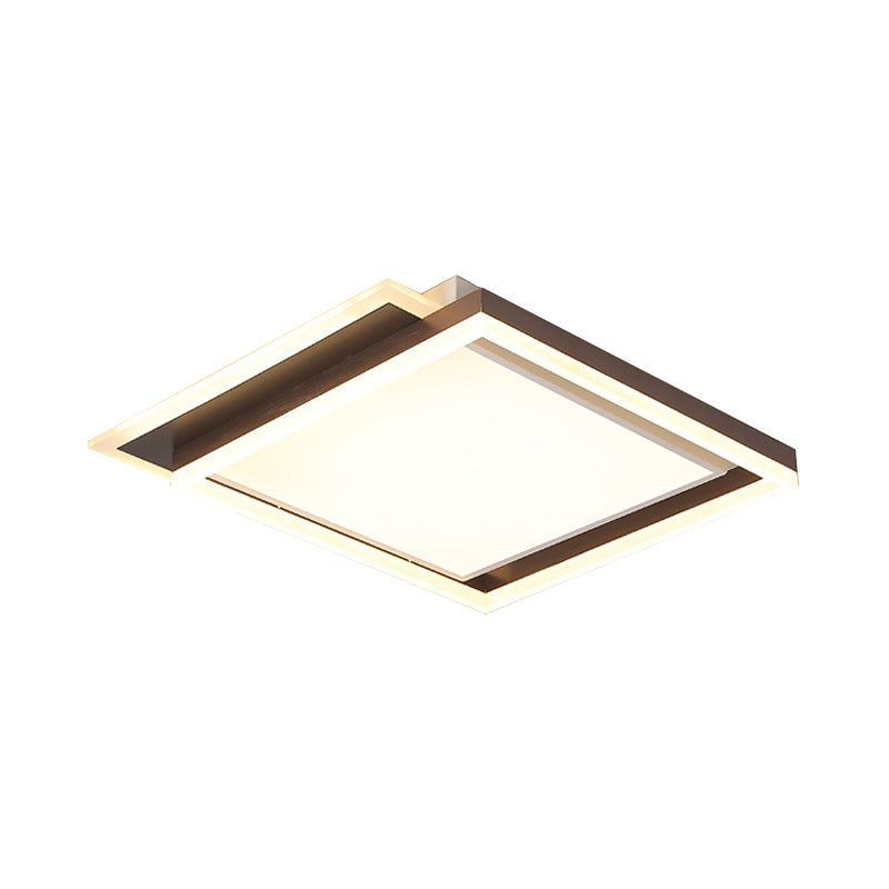 16"/19.5"/35.5" W Bedroom Flush Light Modern Acrylic Brown LED Ceiling Lighting in Warm/White Light Clearhalo 'Ceiling Lights' 'Close To Ceiling Lights' 'Close to ceiling' 'Flush mount' Lighting' 215722