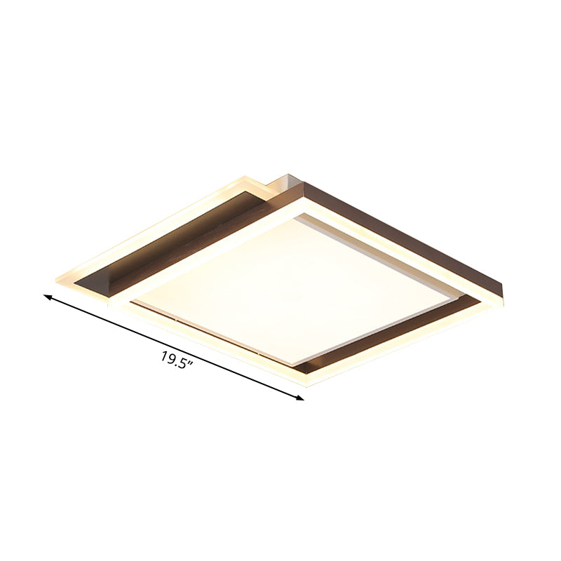 16"/19.5"/35.5" W Bedroom Flush Light Modern Acrylic Brown LED Ceiling Lighting in Warm/White Light Clearhalo 'Ceiling Lights' 'Close To Ceiling Lights' 'Close to ceiling' 'Flush mount' Lighting' 215724