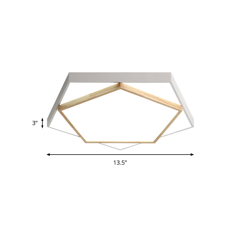 14"/18"/21.5" Wide Pentagon Flush Mount Contemporary Acrylic Grey/White LED Flush Mount Lamp in White/Warm/Natural Light Clearhalo 'Ceiling Lights' 'Close To Ceiling Lights' 'Close to ceiling' 'Flush mount' Lighting' 216636