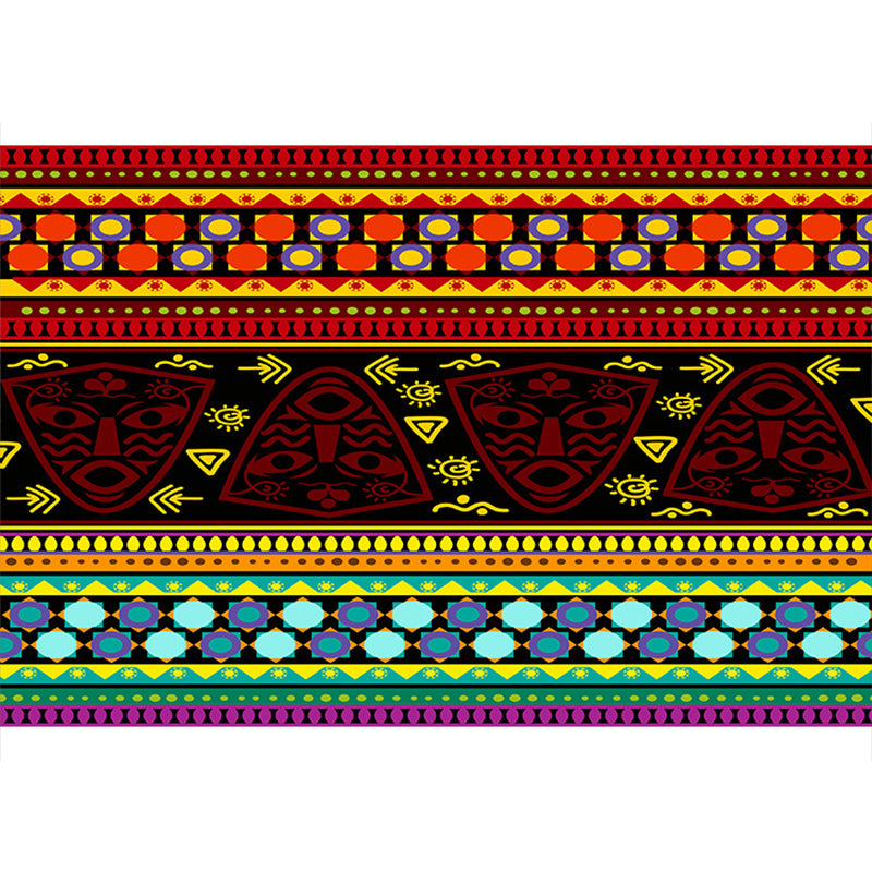 Exotic Bohemian Rug Multi-Color Assorted Patterned Rug Anti-Slip Backing Machine Washable Stain Resistant Rug for Living Room Yellow-Red 3'11" x 5'11" Clearhalo 'Area Rug' 'Bohemian' 'Rugs' Rug' 2170091