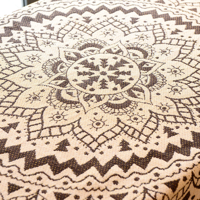 Ethnic Mandala Print Rug Black Bohemian Carpet Cotton Machine Wash Rug for Home Decoration Clearhalo 'Area Rug' 'Bohemian' 'Rugs' Rug' 2170328