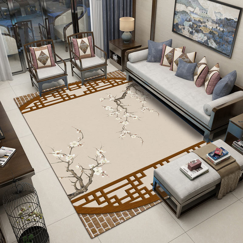 Fancy Multicolor Flower Rug Polypropylene Asian Style Rug Stain Resistant Anti-Slip Backing Pet Friendly Rug for Guest Room Coffee Clearhalo 'Area Rug' 'Rug' 2170378