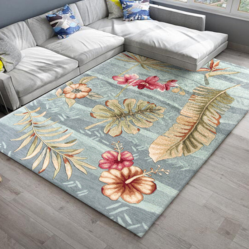 Chic Oriental Rug Polyester Flower Botanical Rug Non-Slip Machine Washable Pet Friendly Carpet for Family Room Beige Clearhalo 'Area Rug' 'Rug' 2170481