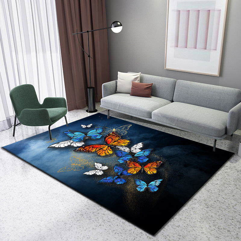 Enchanting 3D Natural Scene Rug Multicolor Asian Rug Synthetics Pet Friendly Stain Resistant Non-Slip Backing Rug for Living Room Royal Blue Clearhalo 'Area Rug' 'Rug' 2170487