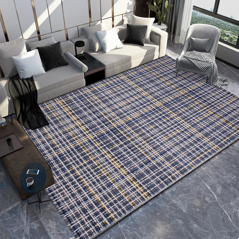 Multi-Color Ticking Stripes Rug Polypropylene Steampunk Carpet Washable Pet Friendly Anti-Slip Rug for Great Room Blue Clearhalo 'Area Rug' 'Rug' 2170728