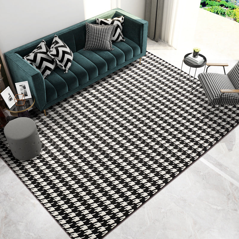 Multi-Color Ticking Stripes Rug Polypropylene Steampunk Carpet Washable Pet Friendly Anti-Slip Rug for Great Room Black-White Clearhalo 'Area Rug' 'Rug' 2170732