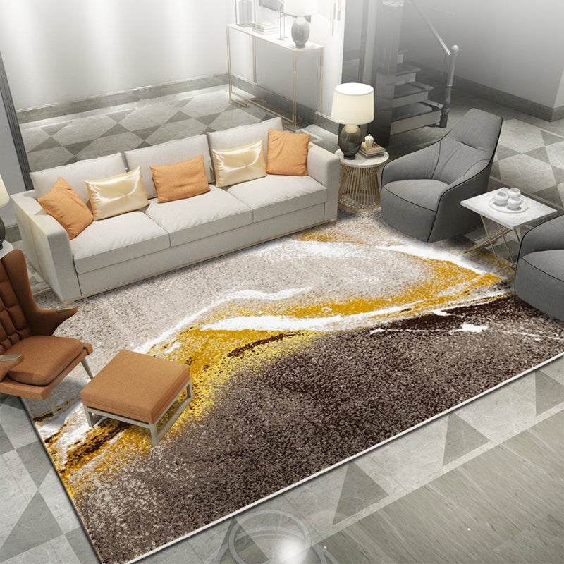Chic Post-Expressionism Rug Multicolor Cyberpunk Rug Synthetics Stain Resistant Anti-Slip Machine Washable Carpet for Living Room Brown Clearhalo 'Area Rug' 'Rug' 2170736