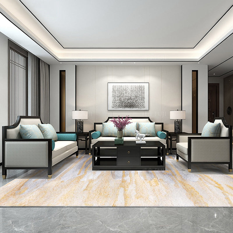 Gold Abstract Art Rug Polyester Industrial-Style Carpet Washable Pet Friendly Non-Slip Backing Rug for Home Decoration Clearhalo 'Area Rug' 'Rug' 2170747