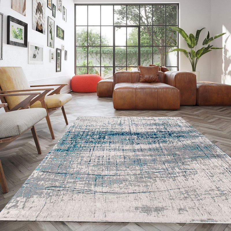 Minimalist Multicolor Cement Print Rug Polypropylene Industrial Carpet Anti-Slip Machine Washable Stain Resistant Rug for Sitting Room Blue Clearhalo 'Area Rug' 'Rug' 2170819