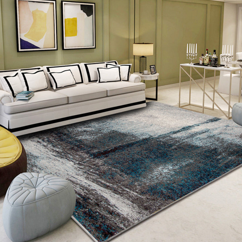Classical Multicolor Industrial Rug Polyester Abstract Painting Carpet Anti-Slip Backing Machine Washable Stain Resistant Rug for Lounge Grey Clearhalo 'Area Rug' 'Rug' 2170912