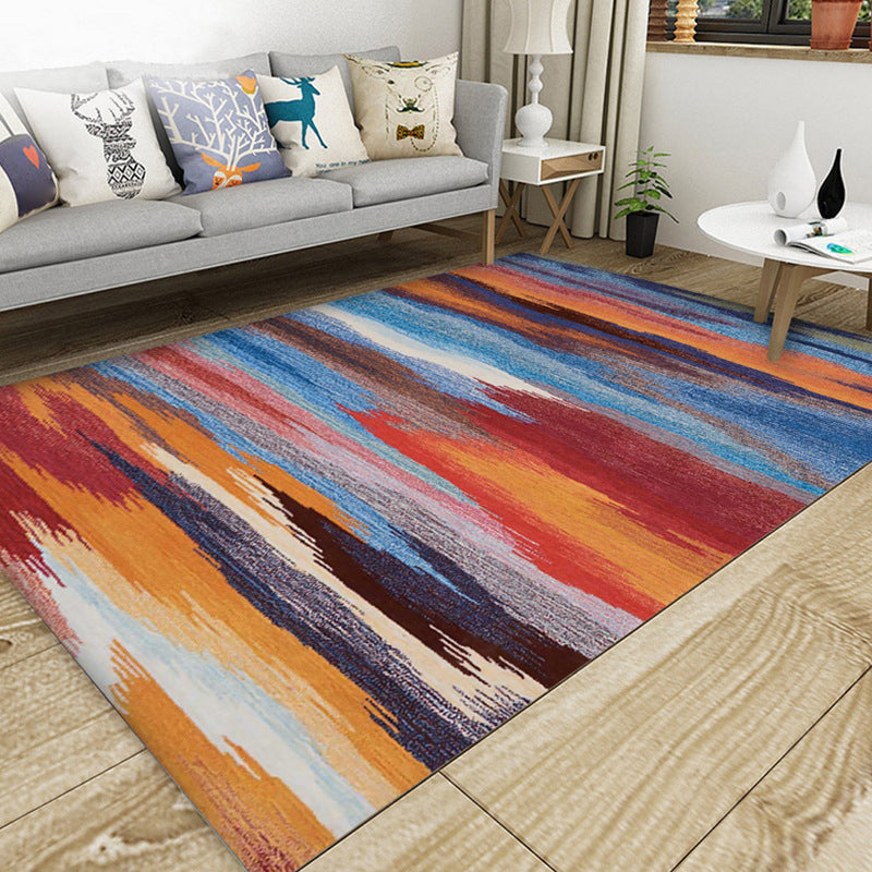 Classical Multicolor Industrial Rug Polyester Abstract Painting Carpet Anti-Slip Backing Machine Washable Stain Resistant Rug for Lounge Red Clearhalo 'Area Rug' 'Rug' 2170913