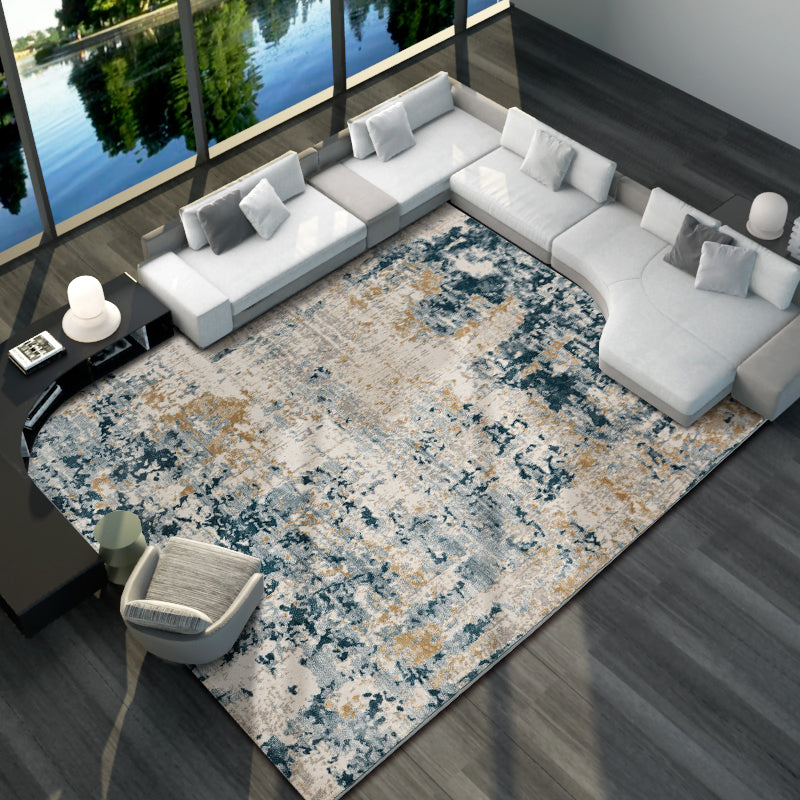 Multi Color Post-Expressionism Rug Polyester Industrial Carpet Machine Washable Non-Slip Backing Stain Resistant Rug for Home Decoration Gold Clearhalo 'Area Rug' 'Rug' 2170928