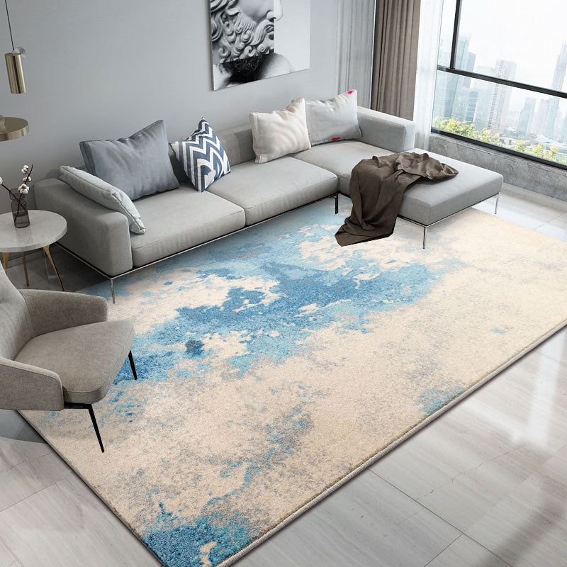 Multi-Colored Bedroom Area Rug Industrial Weathered Look Carpet Synthetics Washable Pet Friendly Anti-Slip Backing Rug Yellow-Blue 5'3" x 7'7" Clearhalo 'Area Rug' 'Rug' 2170936