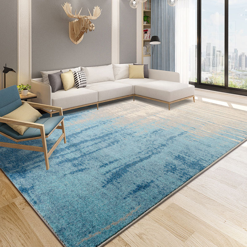Multi-Colored Bedroom Area Rug Industrial Weathered Look Carpet Synthetics Washable Pet Friendly Anti-Slip Backing Rug Lake Blue 5'3" x 7'7" Clearhalo 'Area Rug' 'Rug' 2170937