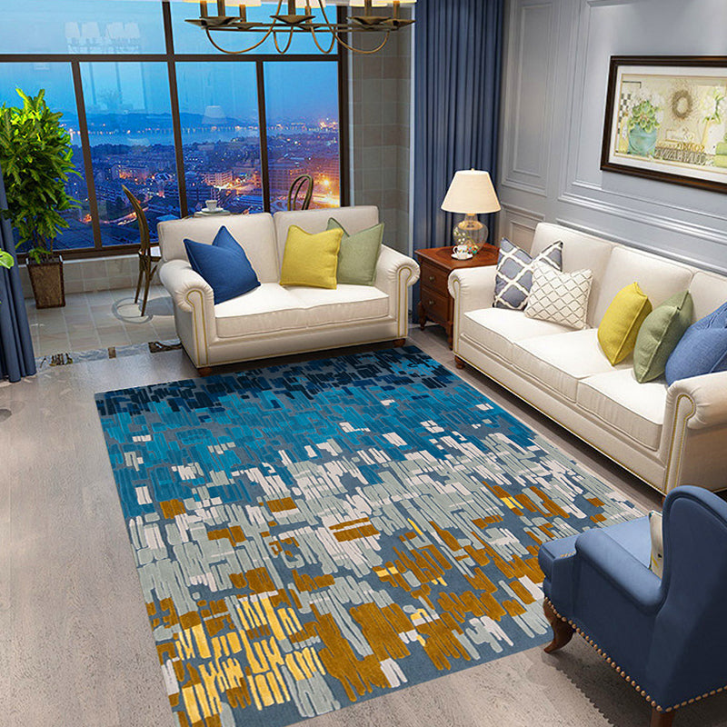 Retro Abstract Painting Print Rug Multi Colored Industrial Rug Polyester Stain Resistant Non-Slip Backing Machine Washable Rug for Room Blue Clearhalo 'Area Rug' 'Rug' 2170949