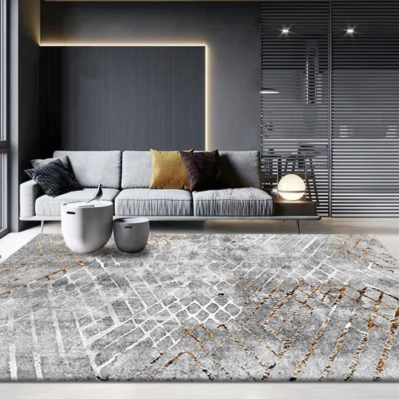 Olden Faded Wall Look Rug Multi-Colored Cyberpunk Carpet Polypropylene Non-Slip Stain Resistant Machine Washable Rug for Hall Grey Clearhalo 'Area Rug' 'Rug' 2170991