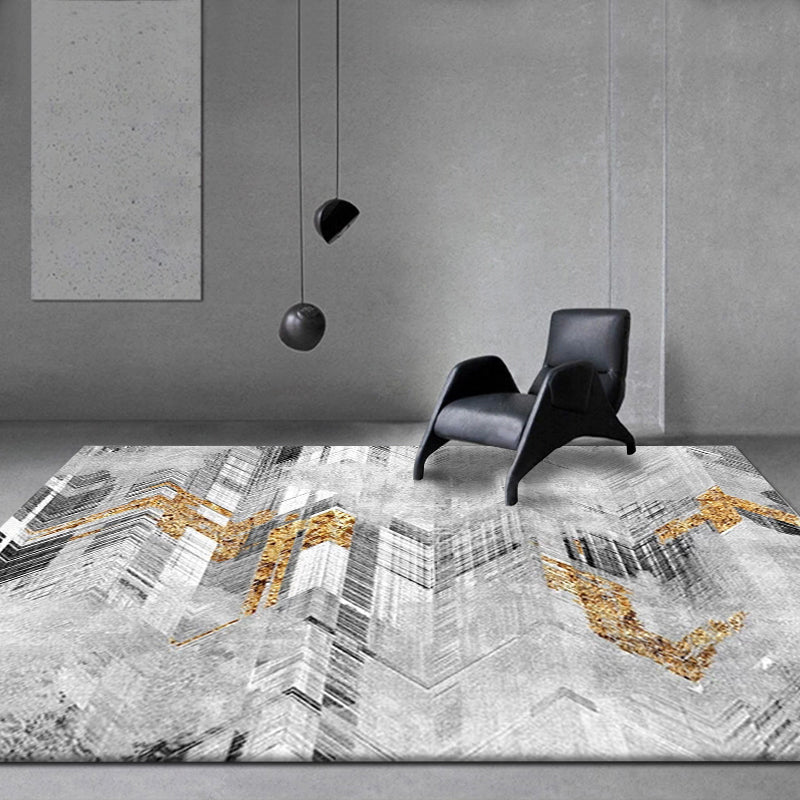 Olden Faded Wall Look Rug Multi-Colored Cyberpunk Carpet Polypropylene Non-Slip Stain Resistant Machine Washable Rug for Hall Gray-Gold Clearhalo 'Area Rug' 'Rug' 2170997