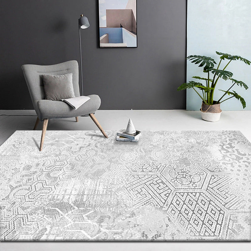Olden Faded Wall Look Rug Multi-Colored Cyberpunk Carpet Polypropylene Non-Slip Stain Resistant Machine Washable Rug for Hall Light Gray-White Clearhalo 'Area Rug' 'Rug' 2170999