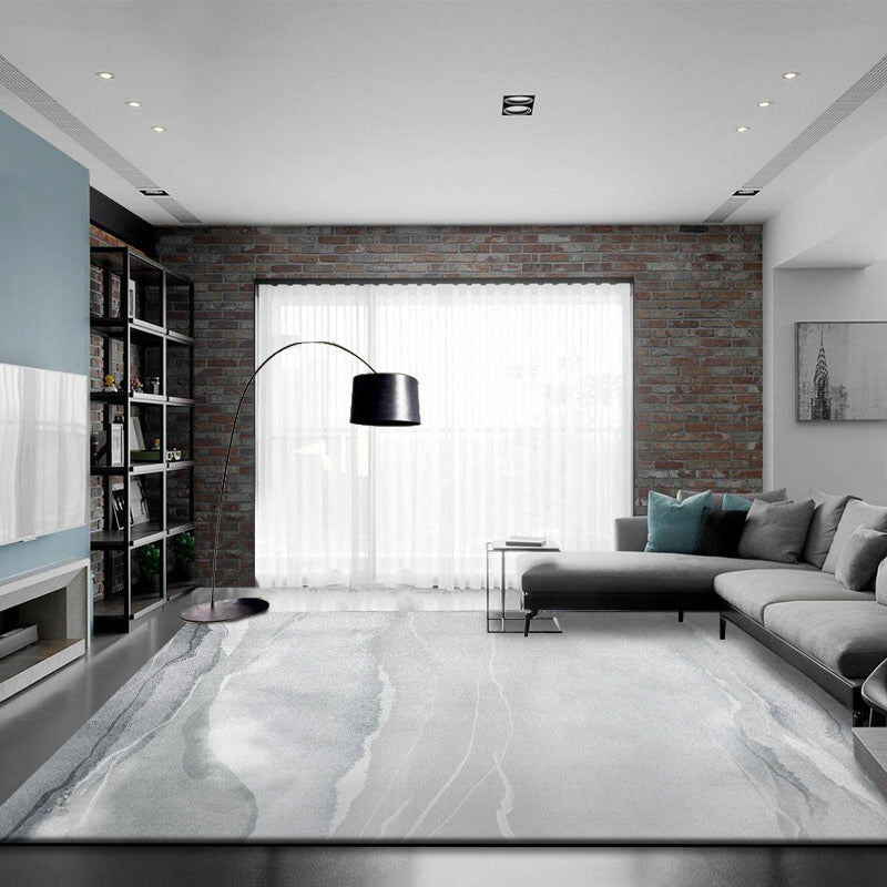 Industrial Plain Rug Multi Color Synthetics Area Carpet Pet Friendly Anti-Slip Machine Washable Rug for Great Room Light Gray Clearhalo 'Area Rug' 'Rug' 2171173