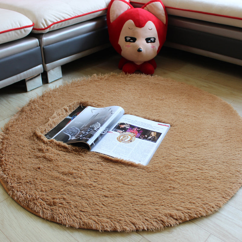 Fluffy Multicolor Plain Rug Synthetics Casual Carpet Non-Slip Backing Machine Washable Rug for Living Room Khaki Clearhalo 'Area Rug' 'Casual' 'Rugs' Rug' 2171192