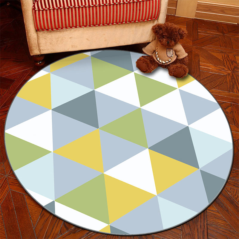 Novelty Geometry Animal Patterned Rug Multi-Colored Synthetics Rug Machine Washable Non-Slip Backing Stain Resistant Carpet for Room Yellow-Green Clearhalo 'Area Rug' 'Rug' 2171354