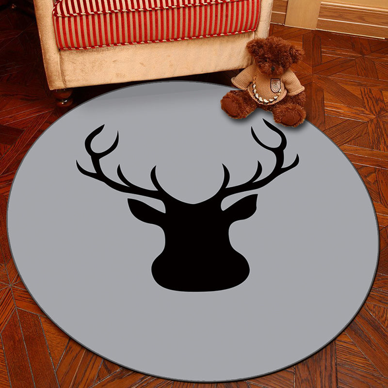 Novelty Geometry Animal Patterned Rug Multi-Colored Synthetics Rug Machine Washable Non-Slip Backing Stain Resistant Carpet for Room Grey Clearhalo 'Area Rug' 'Rug' 2171359