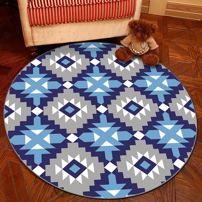 Novelty Geometry Animal Patterned Rug Multi-Colored Synthetics Rug Machine Washable Non-Slip Backing Stain Resistant Carpet for Room Gray Blue Clearhalo 'Area Rug' 'Rug' 2171368