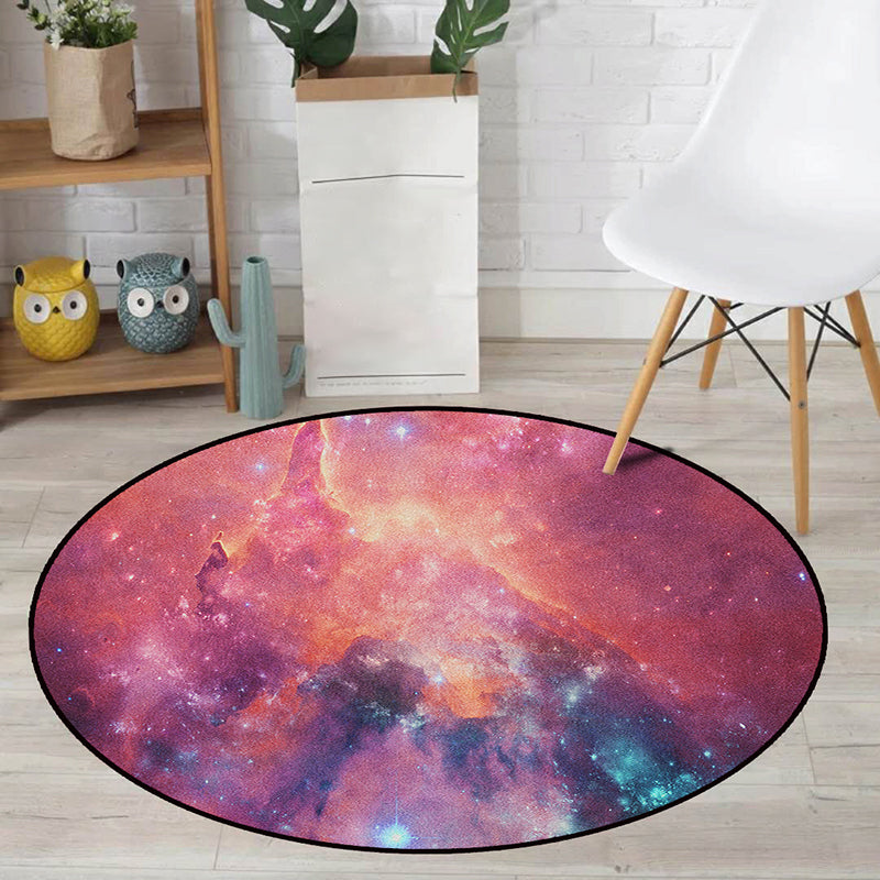 Realistic Multicolor Cosmos Print Rug Polyester Modern Carpet Pet Friendly Anti-Slip Machine Washable Rug for Kids Room Pink Clearhalo 'Area Rug' 'Rug' 2171378