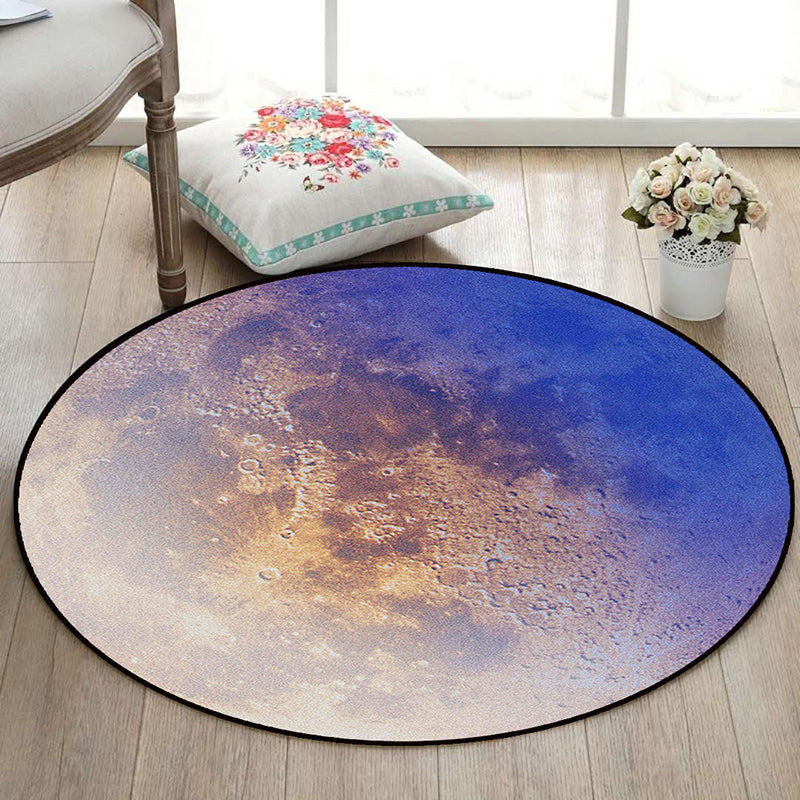 Realistic Multicolor Cosmos Print Rug Polyester Modern Carpet Pet Friendly Anti-Slip Machine Washable Rug for Kids Room Blue Clearhalo 'Area Rug' 'Rug' 2171380