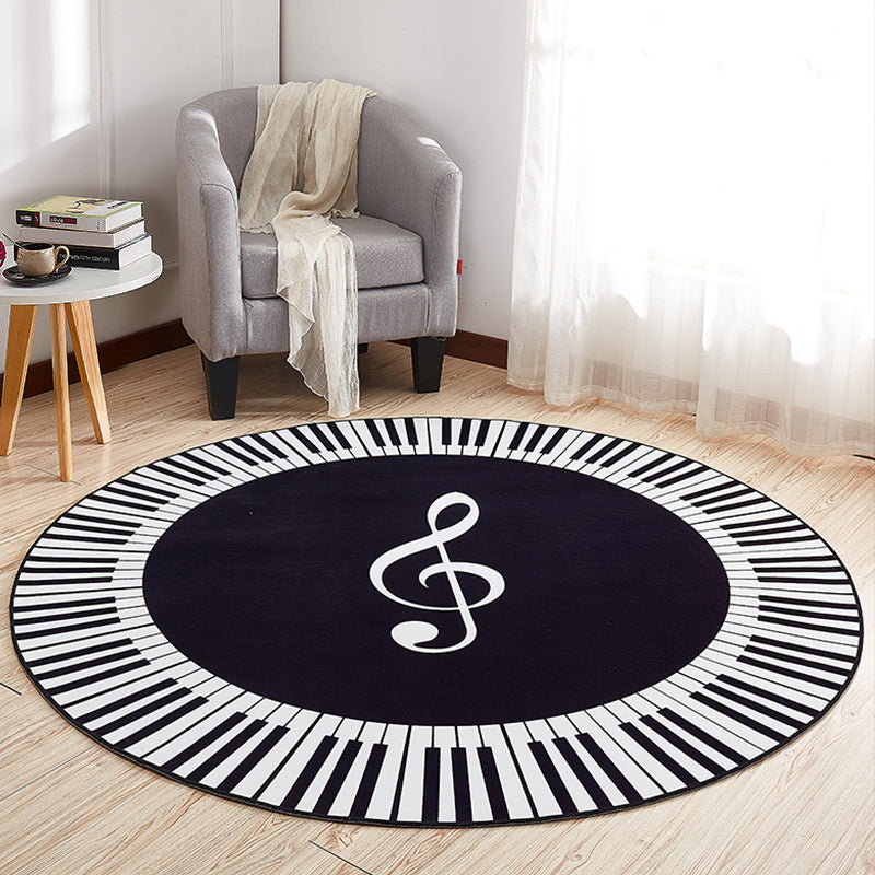 Creative Boys Bedroom Rug Multi Color Visual Deception Carpet Polypropylene Anti-Slip Pet Friendly Washable Rug Matte Black Clearhalo 'Area Rug' 'Rug' 2171405