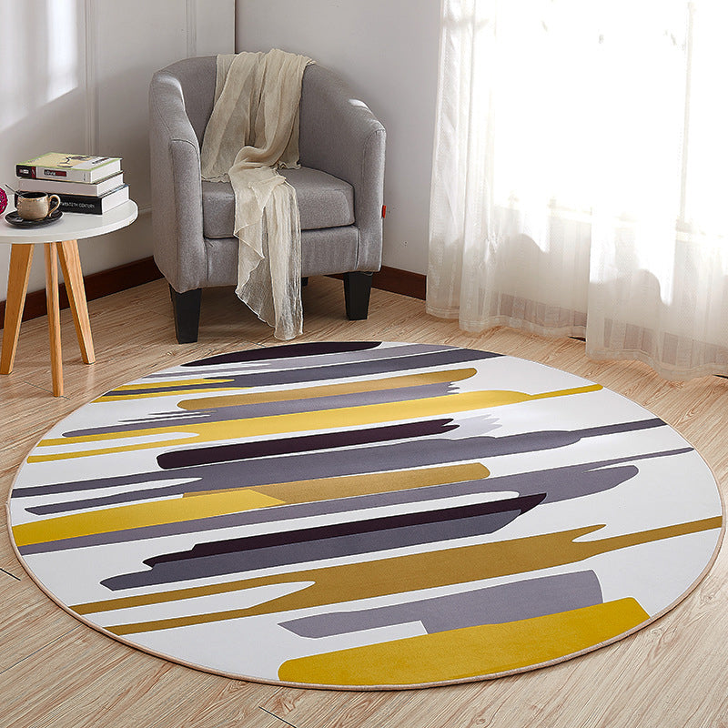 Creative Boys Bedroom Rug Multi Color Visual Deception Carpet Polypropylene Anti-Slip Pet Friendly Washable Rug Gray-Yellow Clearhalo 'Area Rug' 'Rug' 2171409