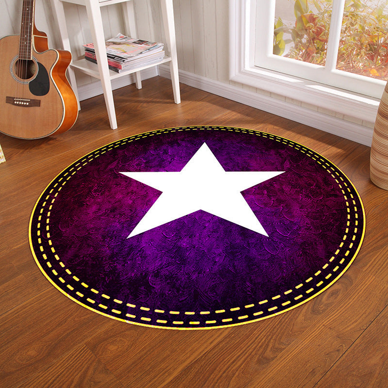 Multi-Color Visual Deception Rug Polyester Novelty Carpet Washable Anti-Slip Pet Friendly Rug for Boys Room Purple Clearhalo 'Area Rug' 'Rug' 2171448