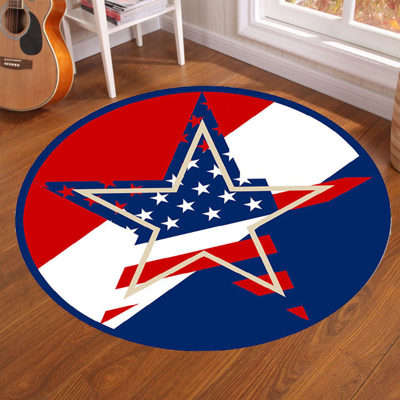 Multi-Color Visual Deception Rug Polyester Novelty Carpet Washable Anti-Slip Pet Friendly Rug for Boys Room Blue-Red Clearhalo 'Area Rug' 'Rug' 2171452