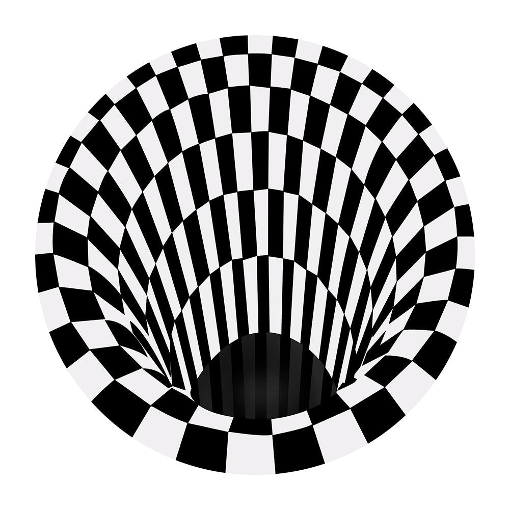 Classic 3D Illusion Trap Rug Black and White Modern Carpet Polypropylene Anti-Slip Washable Stain Resistant Rug for Bedroom Clearhalo 'Area Rug' 'Rug' 2171608